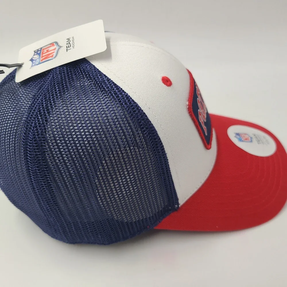 Youth New England Patriots Hat Adjustable Mesh NFL Team Apparel White Red‎ Blue